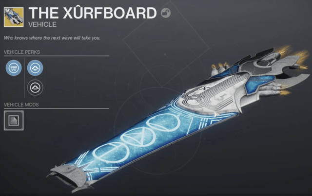 Destiny 2 Surfboard hoverboard.